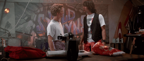 animated gif of Bill and Ted with text: Excellent! 
