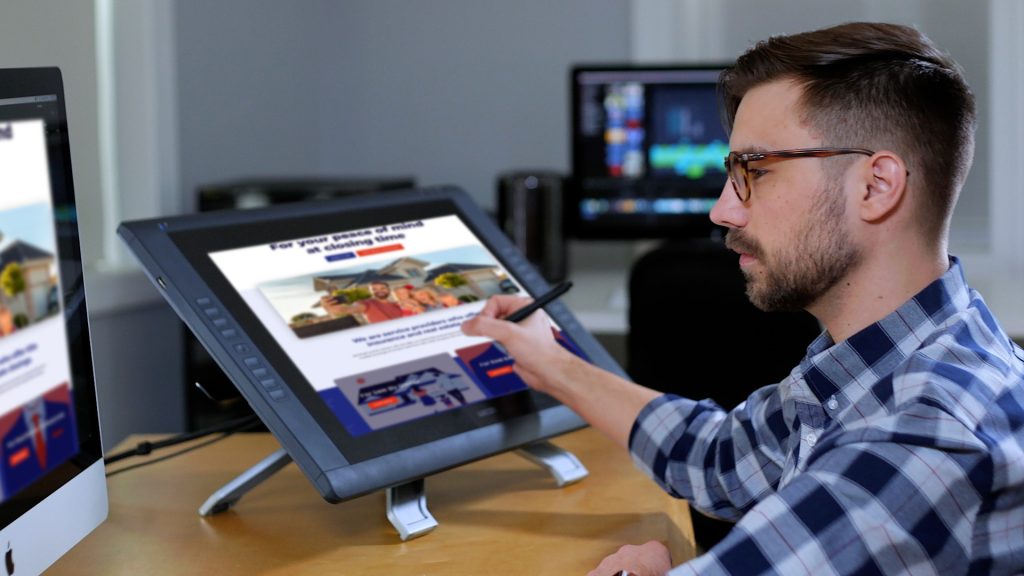 graphic designer creating a website